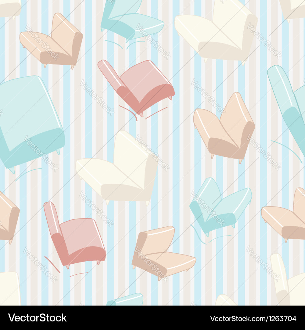 Sofa and chair background pattern vector image