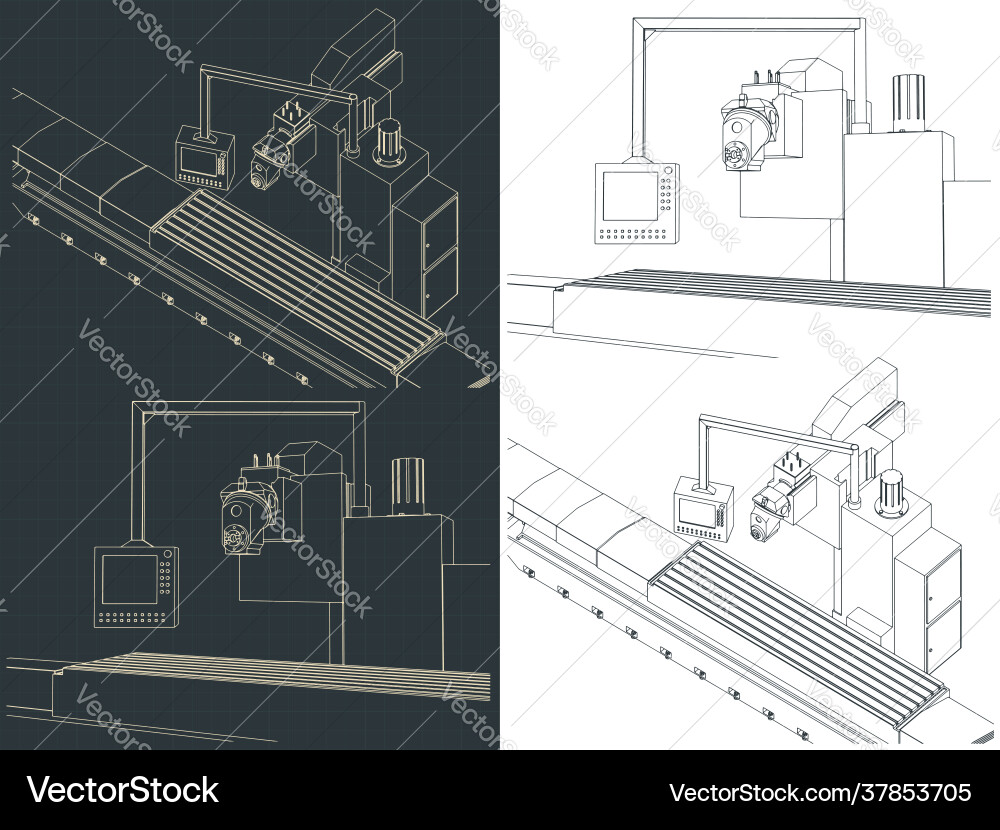 Automated factory line drawings Automated factory line drawings vector image