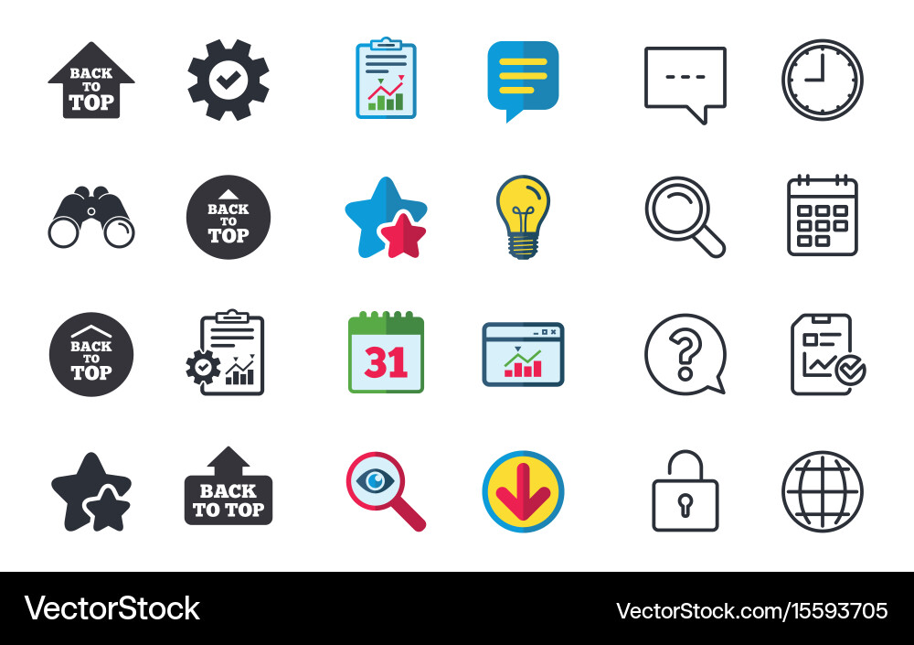 Back to top signs scroll up with arrow vector image