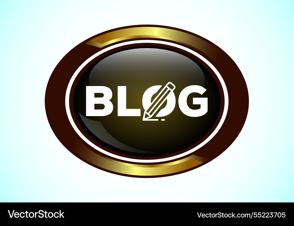 Blog icon design content writing button Vector Image