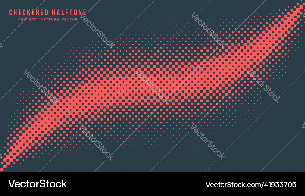 Checkers halftone pattern curved line border red Checkers halftone pattern curved line border red vector image