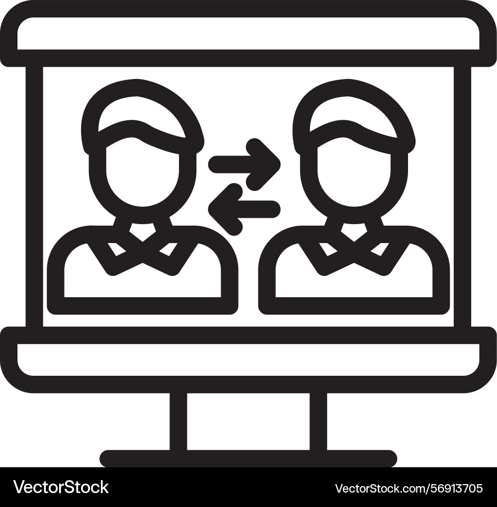 Collaboration linear style icon design Vector Image
