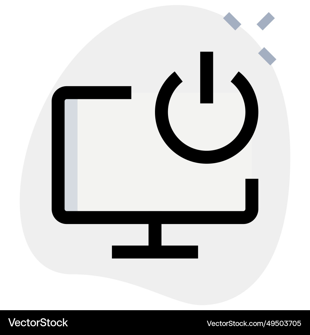Display screen with an integrated power button vector image