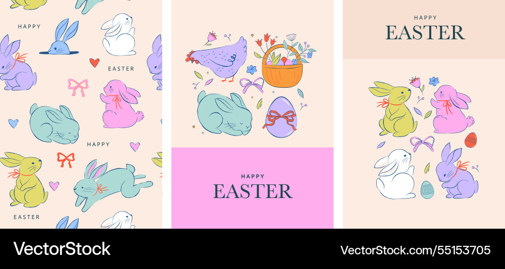 Easter design hand drawn sweet Easter design hand drawn sweet vector image