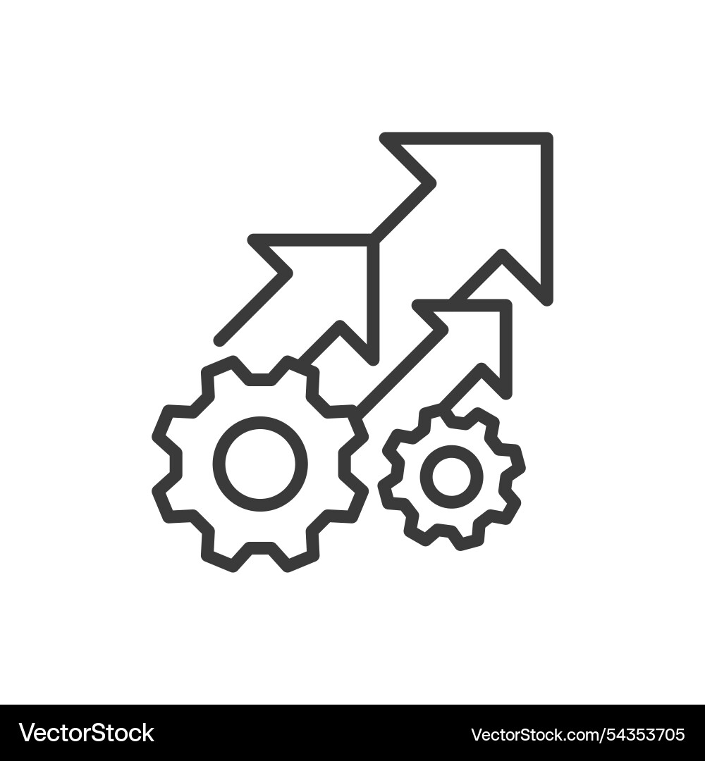 Efficiency increase icon in line design Efficiency increase icon in line design Vector Image