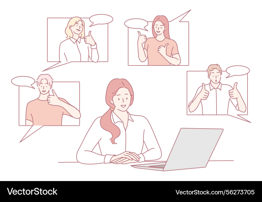 Engaging in virtual communication with multiple Engaging in virtual communication with multiple vector image