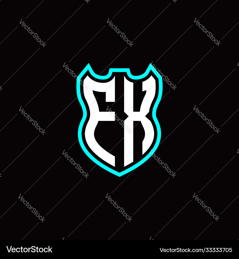 F x initial logo design with shield shape F x initial logo design with shield shape Vector Image