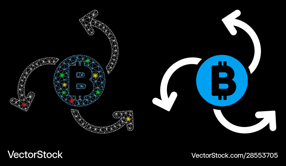 Flare mesh network bitcoin source swirl icon Flare mesh network bitcoin source swirl icon vector image