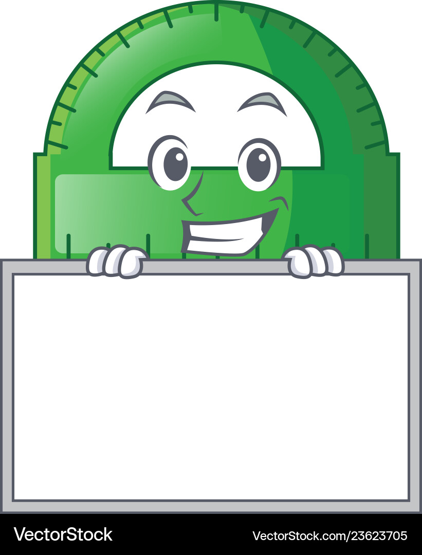 Grinning with board protactor in on the character Grinning with board protactor in on the character vector image