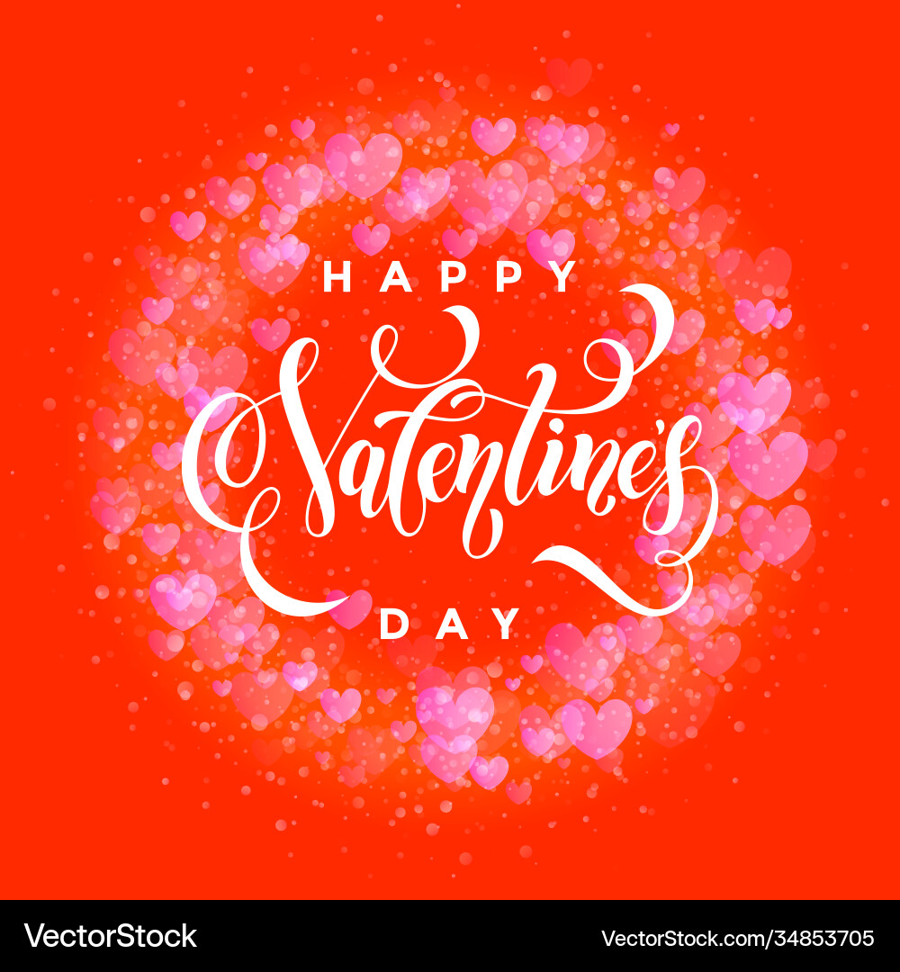 Happy valentine day golden hearts pattern Happy valentine day golden hearts pattern vector image