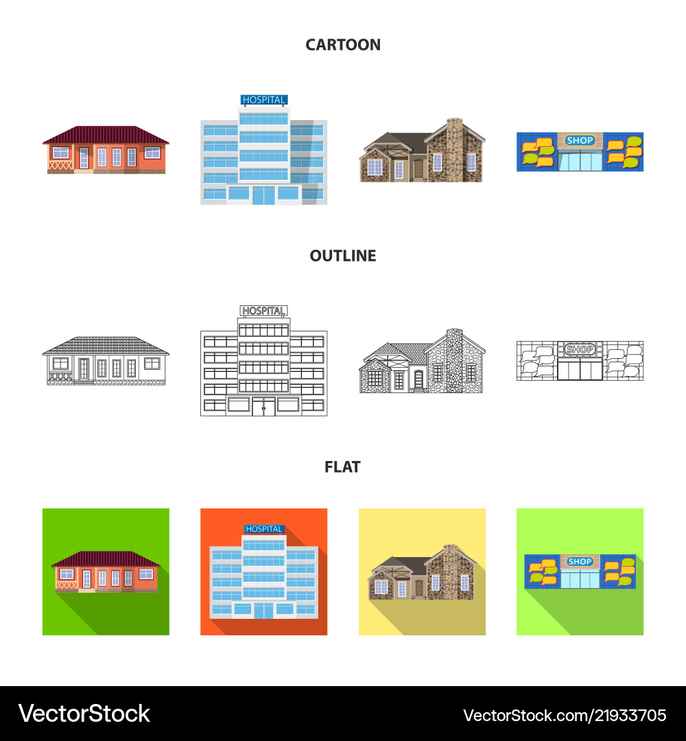 Isolated object of building and front icon Isolated object of building and front icon vector image