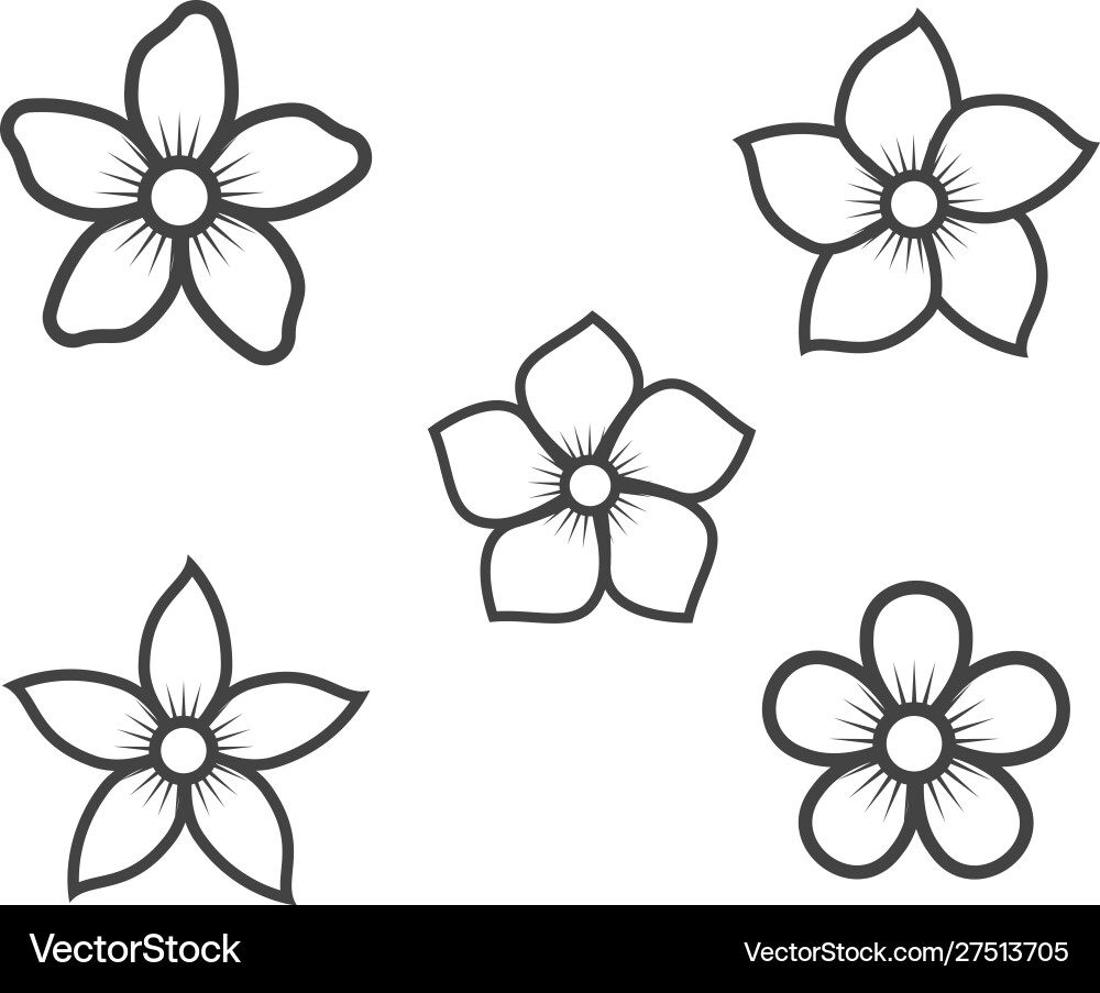 Jasmine flower icon logo template vector image