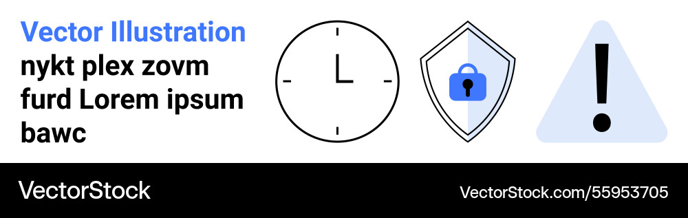 Minimalist elements representing time security vector image