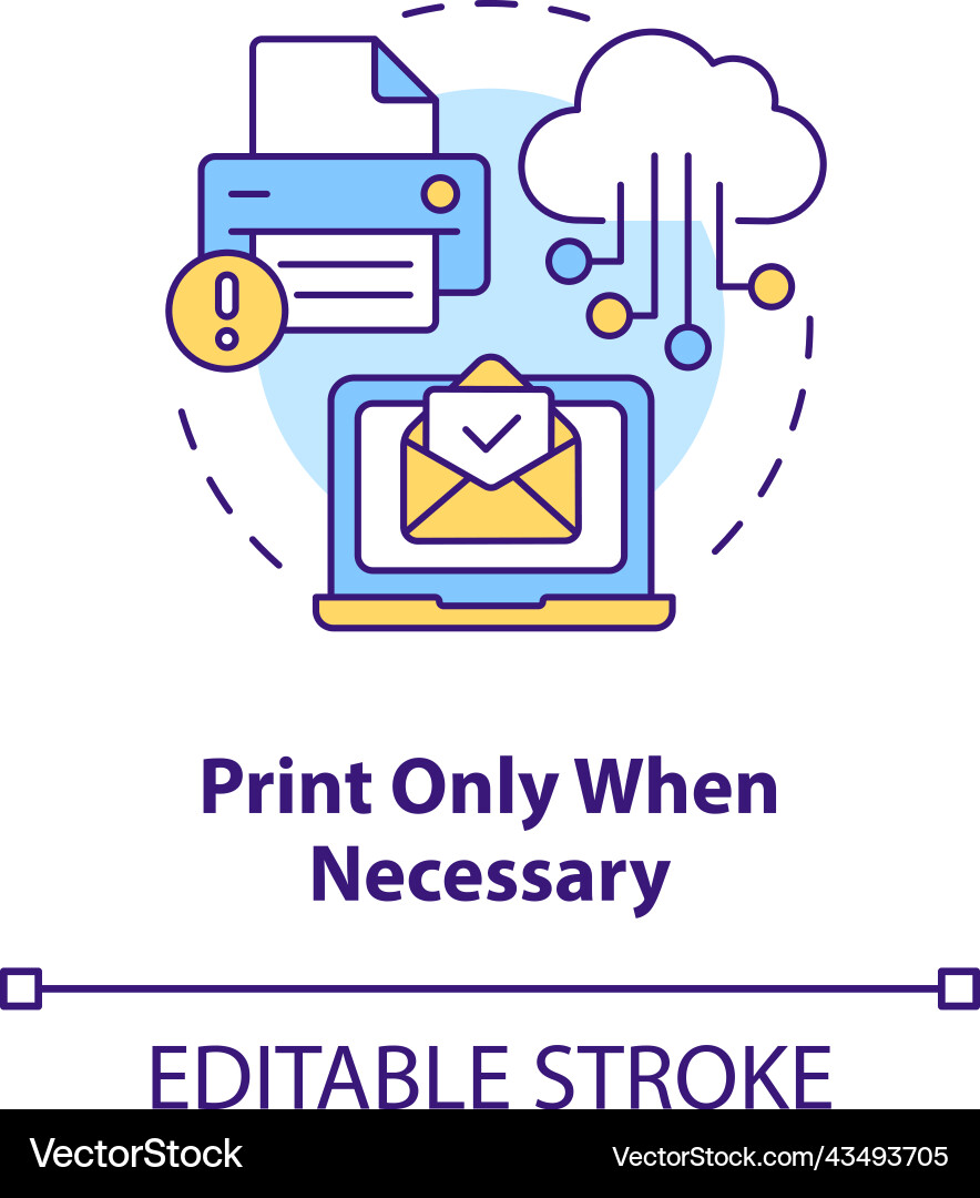 Print only when necessary concept icon Print only when necessary concept icon vector image