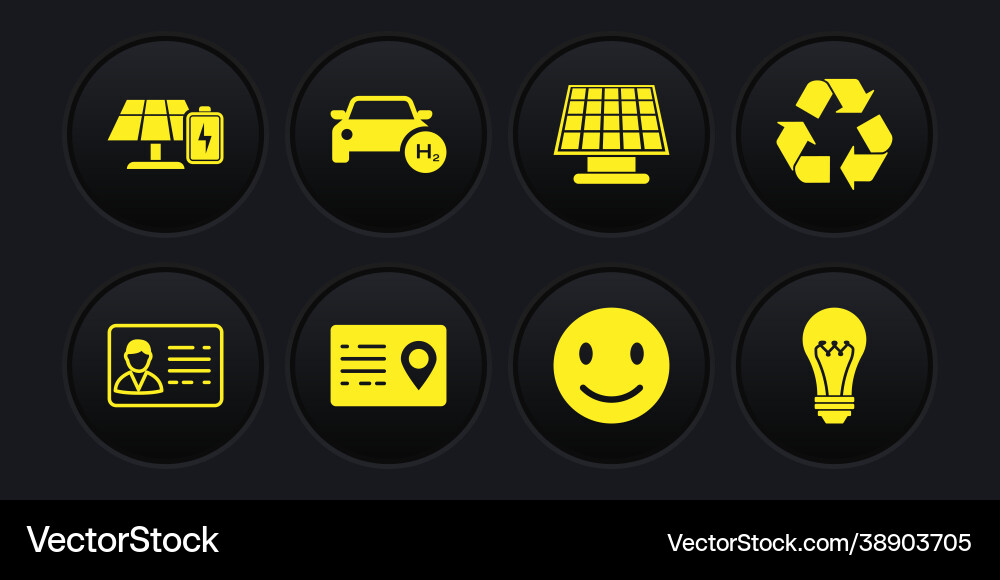 Set identification badge recycle symbol address Set identification badge recycle symbol address vector image