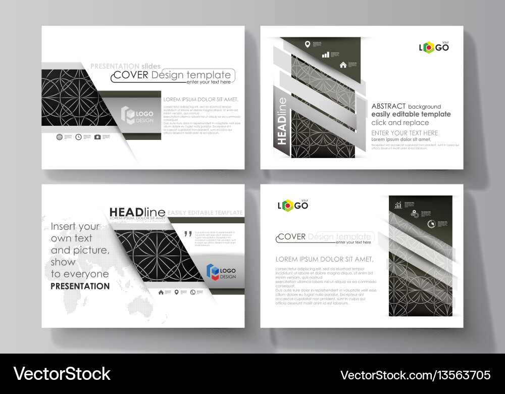 Set of business templates for presentation slides Set of business templates for presentation slides vector image