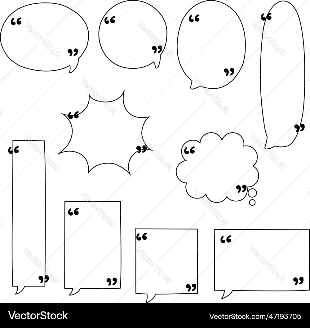 Speech bubble balloon with quotation marks Vector Image