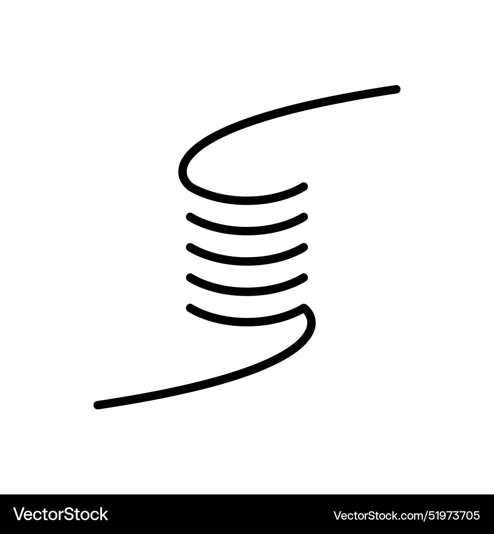 Spring coil and absorber icon in thin line style vector image