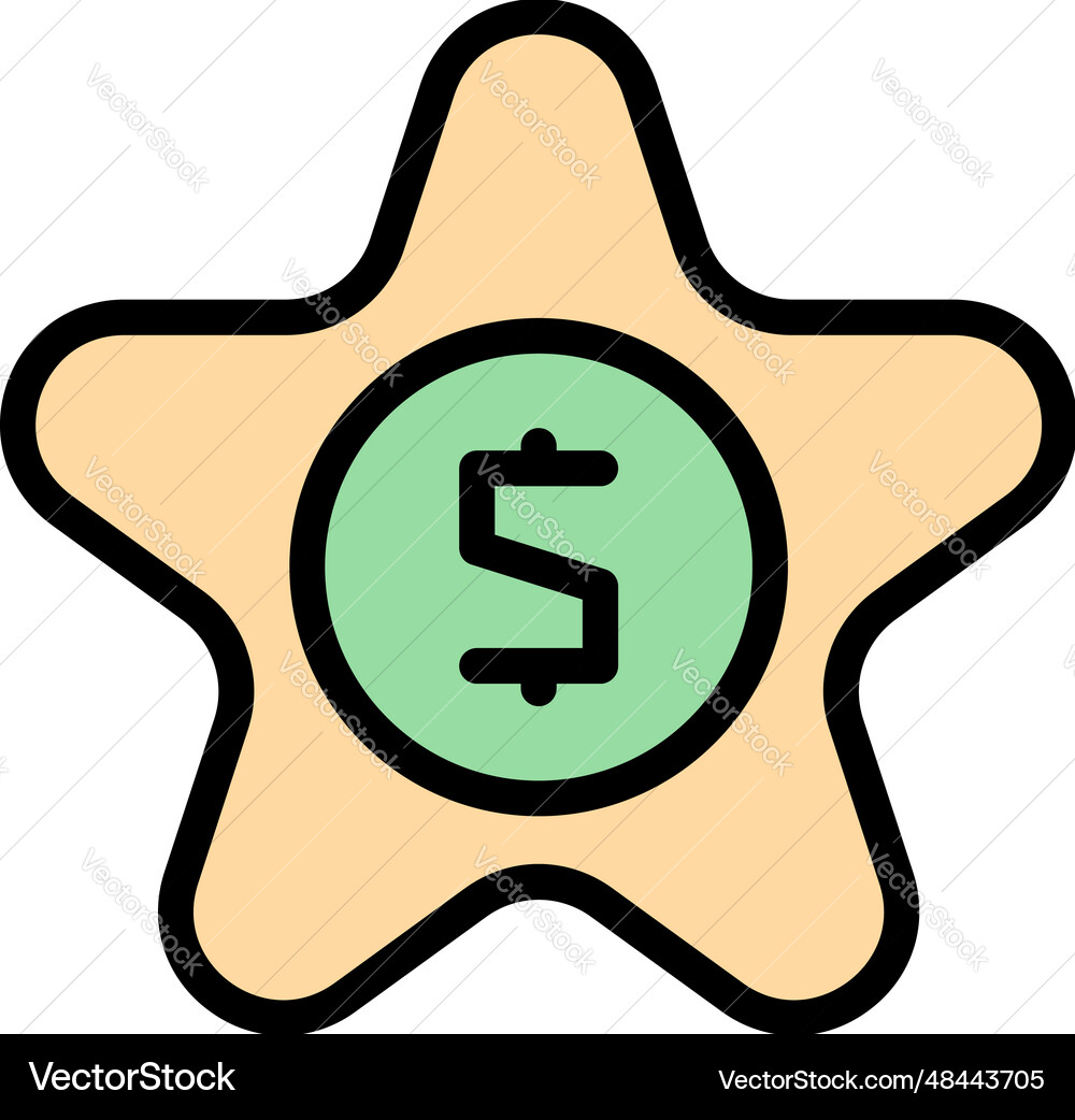 Star money quiz icon flat Star money quiz icon flat vector image