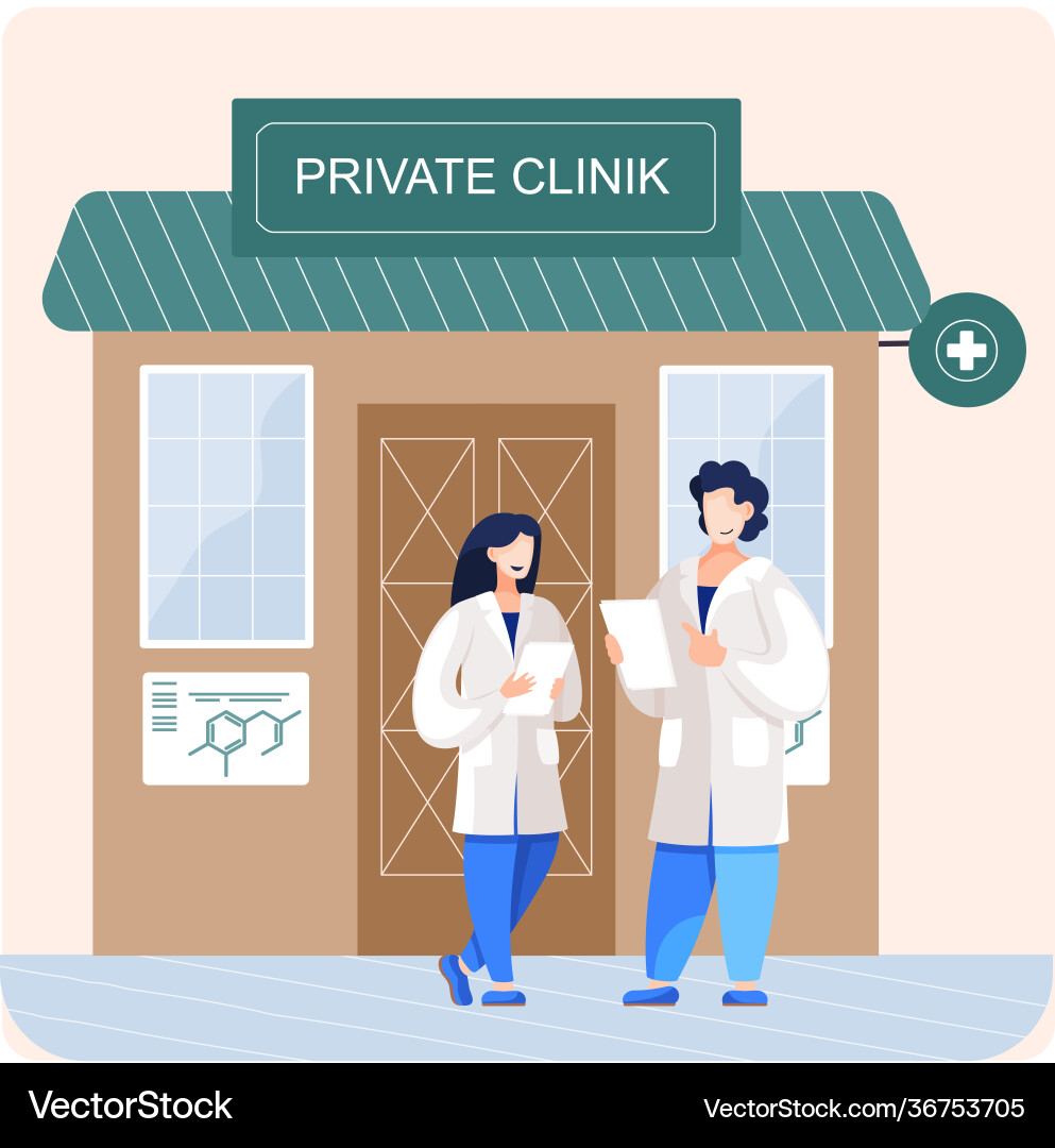 Woman and man doctors in medical coats Woman and man doctors in medical coats vector image