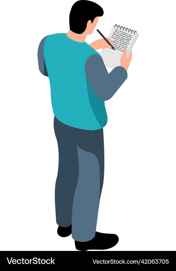 Writer isometric Royalty Free Vector Image - VectorStock