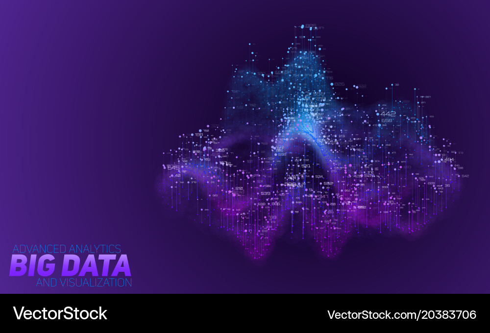 Abstract 3d big data visualization vector image