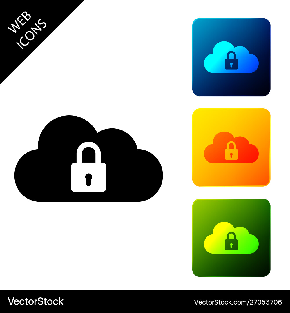 Cloud computing lock icon isolated security Cloud computing lock icon isolated security vector image