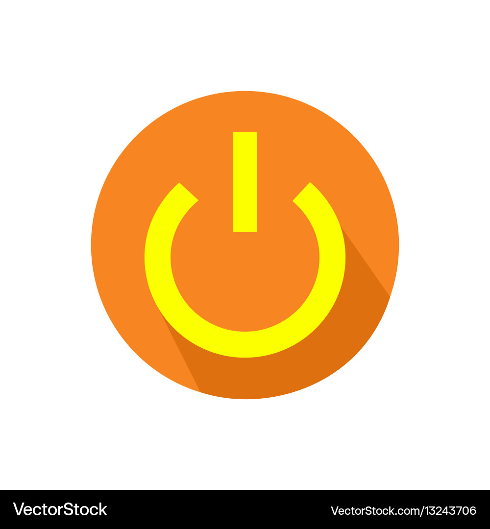 Computer power button icon on an isolated white vector image