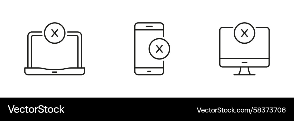 Device Error & System Failure Icons Vector Image