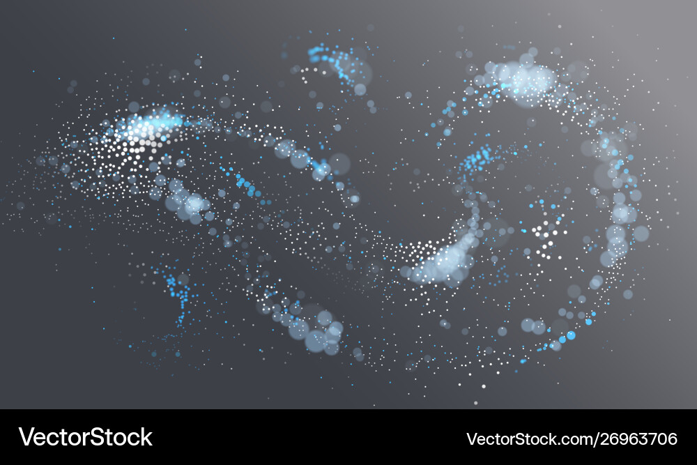 Dotted particle array flowing abstract background Dotted particle array flowing abstract background vector image