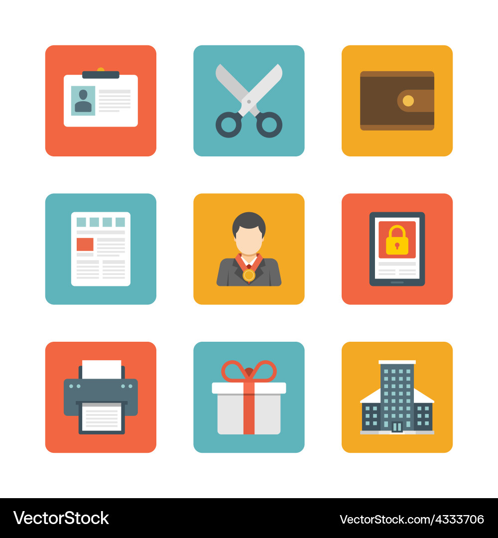 Flat design icons symbols for website vector image