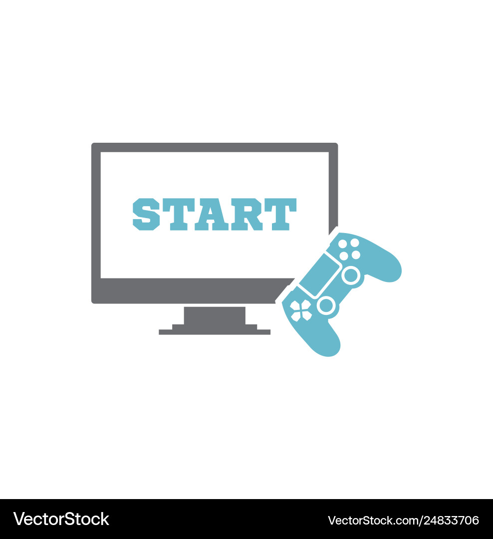 Gaming icon on background for graphic and web Gaming icon on background for graphic and web vector image