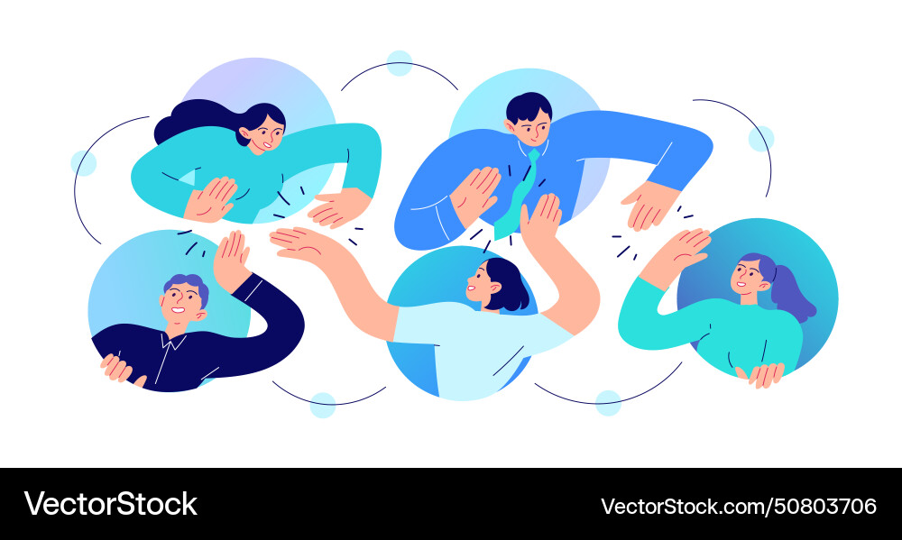 Interaction between members of team Interaction between members of team vector image
