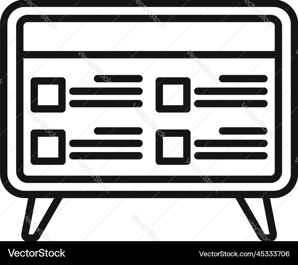 Monitor task schedule icon outline event Monitor task schedule icon outline event vector image