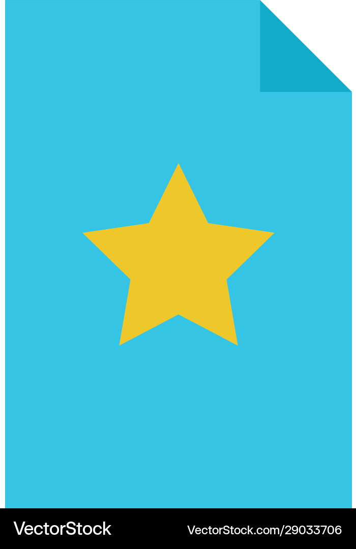 Paper document file with star Vector Image