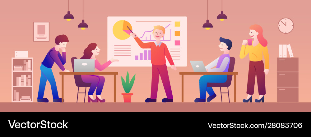 People working together in office People working together in office vector image