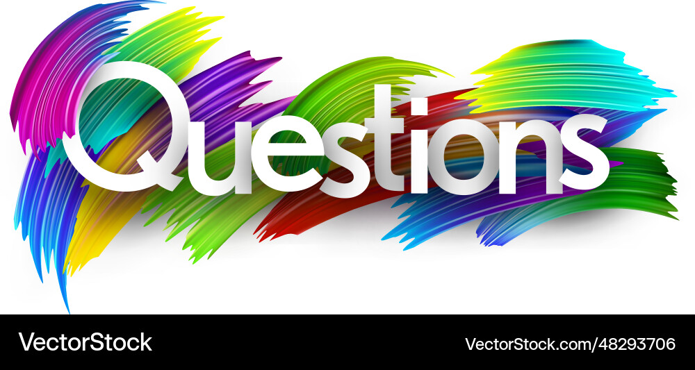 Questions paper word sign with colorful spectrum Questions paper word sign with colorful spectrum vector image