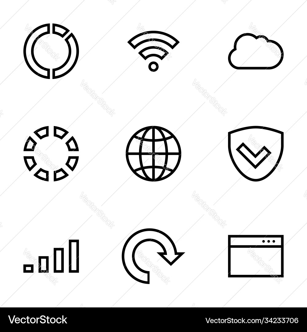 Set simple icons on a theme web internet Set simple icons on a theme web internet vector image