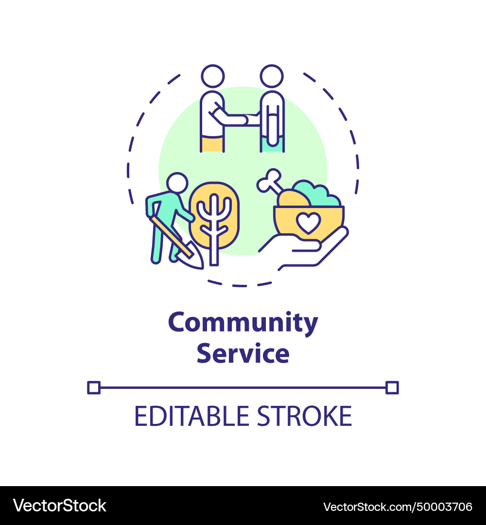 Thin line simple colorful community service icon Vector Image