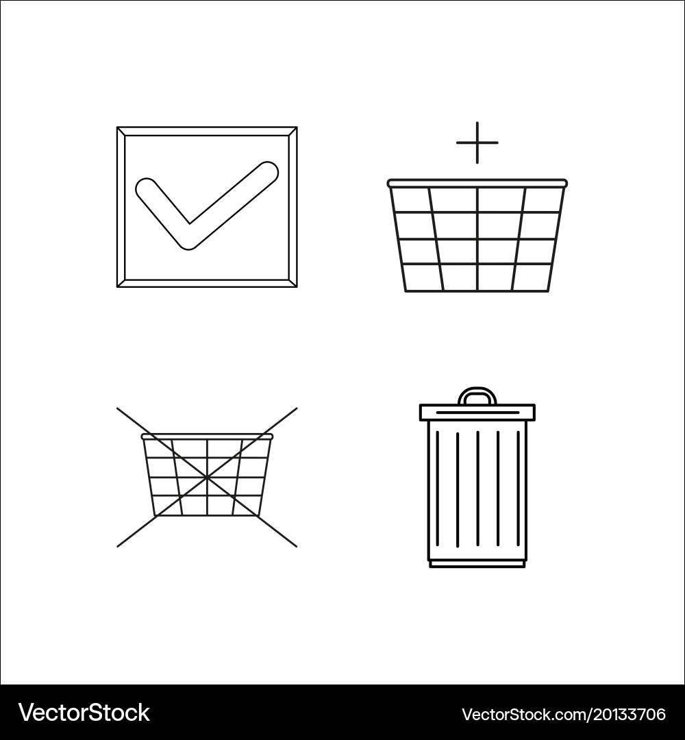 Web simple linear icon setsimple outline icons vector image