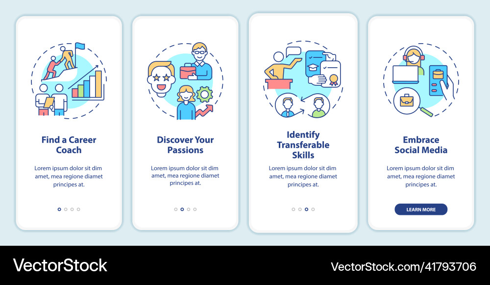 What to do if career is wrong onboarding mobile vector image