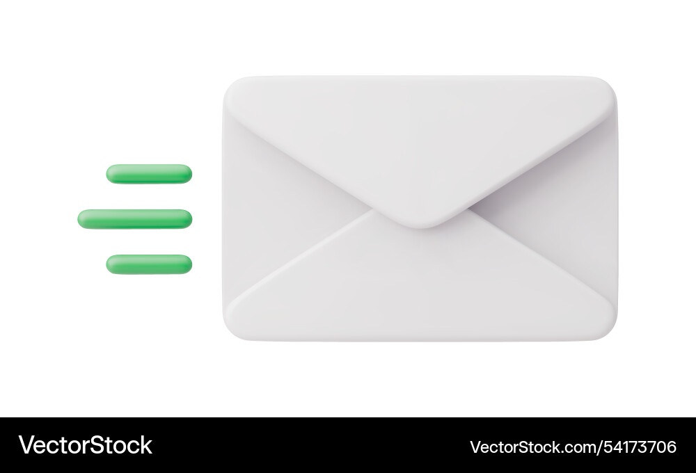 White mailed envelope in realistic style White mailed envelope in realistic style Vector Image