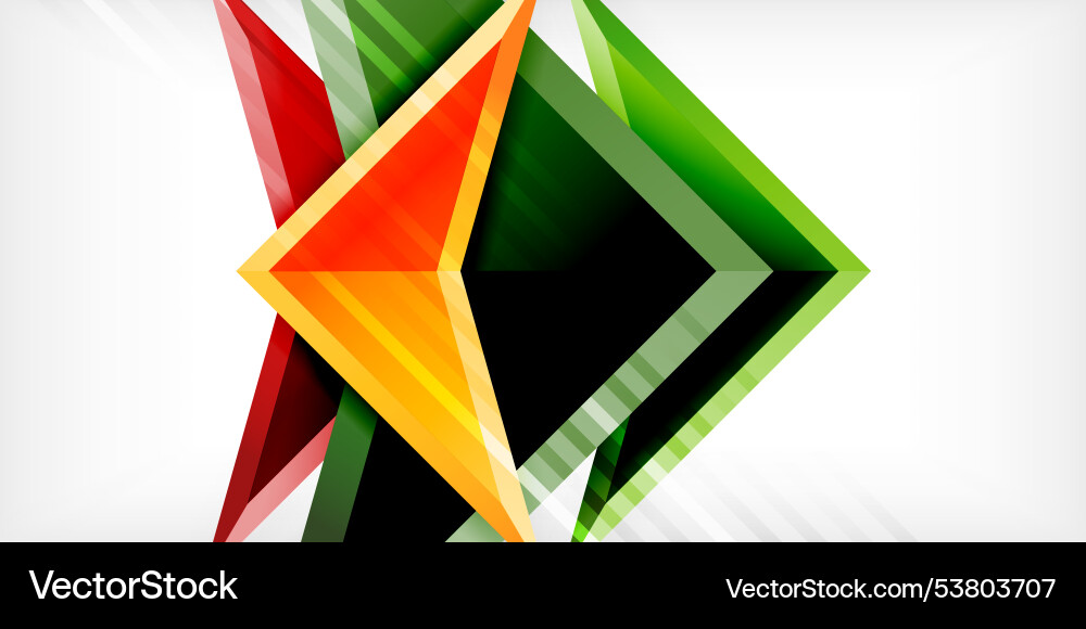 Abstract background color triangles and arrows Vector Image