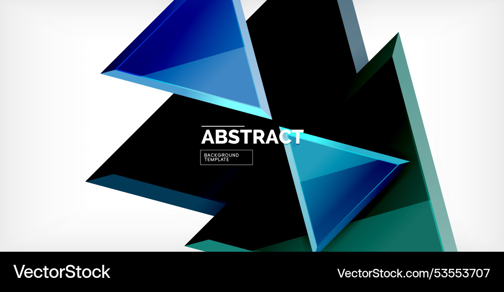 Abstract background - colorful triangles with 3d Vector Image