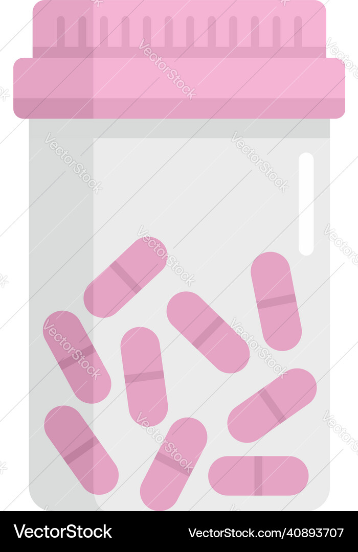 Antibiotic pill jar icon flat isolated Antibiotic pill jar icon flat isolated vector image