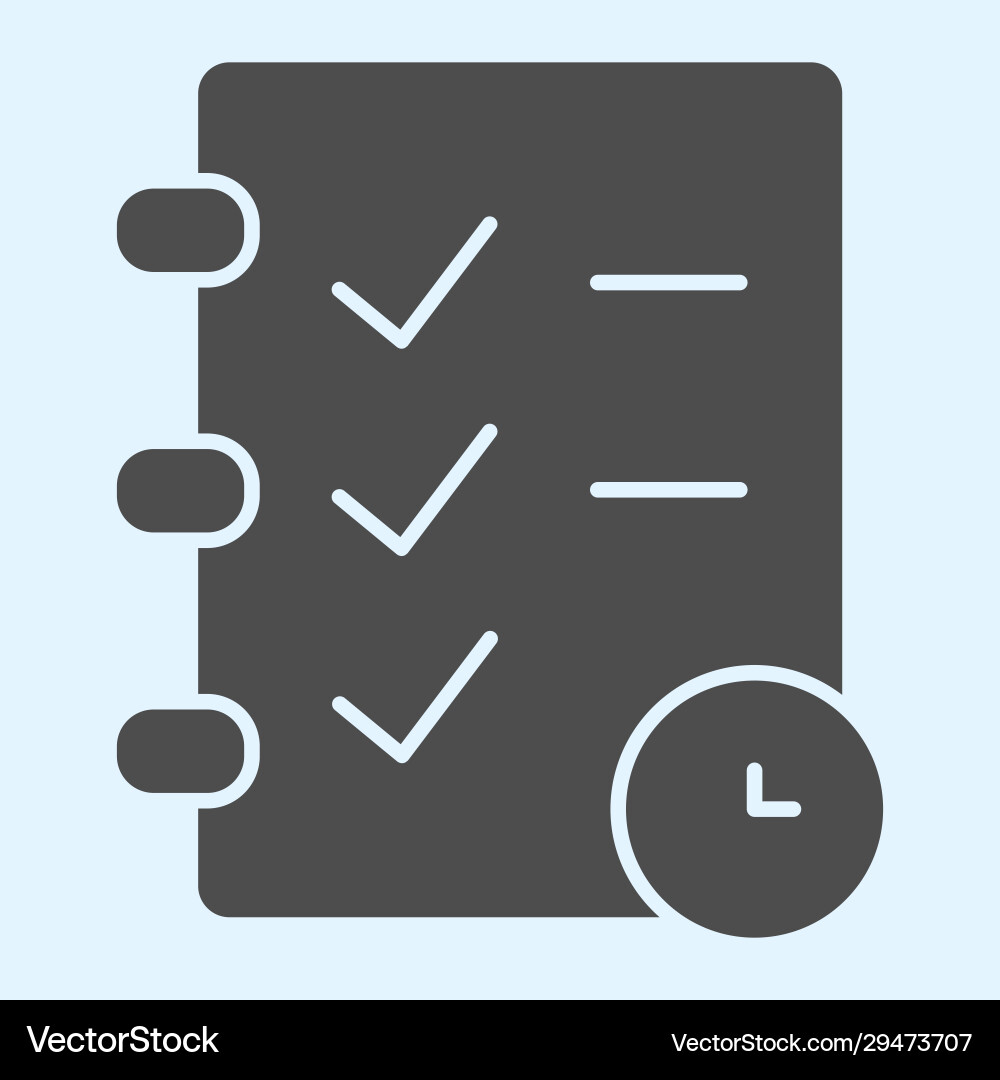 Überprüfen Sie die Liste und Timer solide Icon Task-Management Überprüfen Sie die Liste und Timer solide Icon Task-Management vektorbild