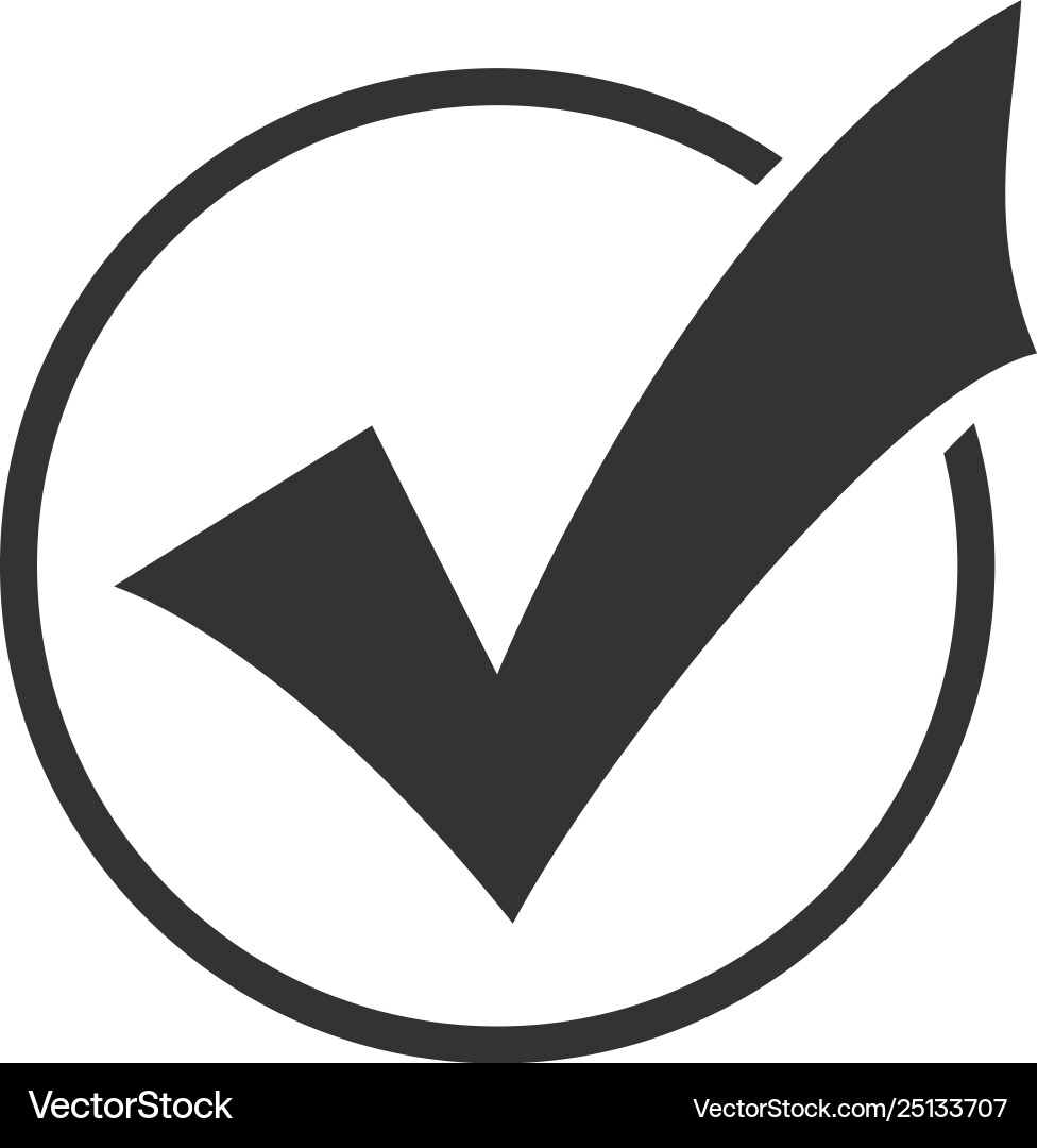 Check mark in round icon isolated list Check mark in round icon isolated list vector image