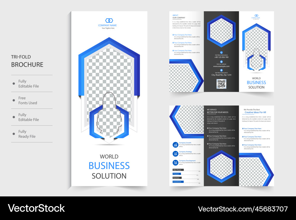 Corporate Business Trifold Broschüre Design Corporate Business Trifold Broschüre Design vektorbild