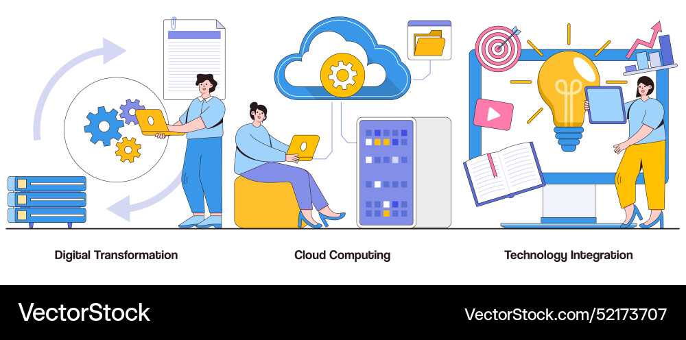 Digital transformation cloud computing technology Digital transformation cloud computing technology vector image