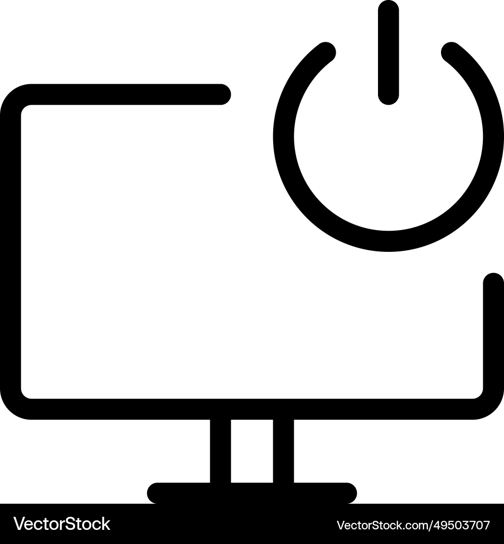 Display screen with an integrated power button Vector Image
